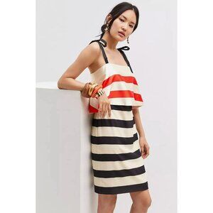 Anthropologie Mare Mare Striped Dress Tie Shoulders Size M NEW$170 Nautical